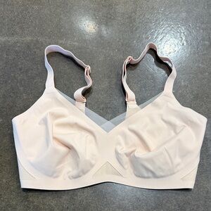 Honeylove Soft Mesh V-Neck Wireless Bra - Light Blush